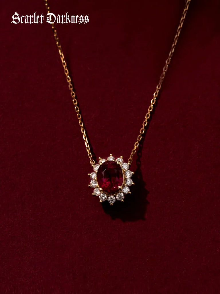 Scarlet Darkness Pomegranate Red Ruby Necklace SCARLET DARKNESS