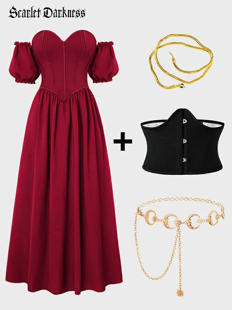 Scarlet Darkness Scarlet Darkness X ACOTAR OC Renaissance Costume Outfit 1