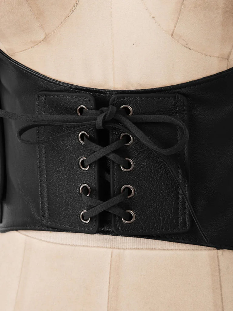 Customized Steampunk Long straps Corset Belt SCARLET DARKNESS