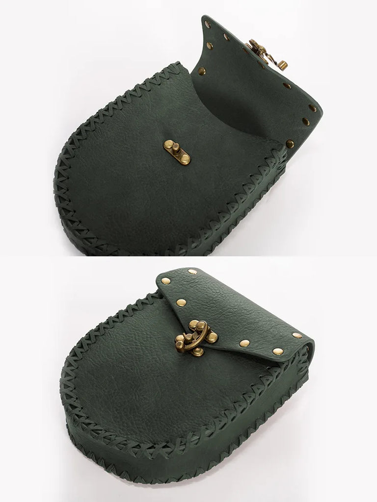 Unisex Renaissance Functional Leather Waist Belt with Bag SCARLET DARKNESS