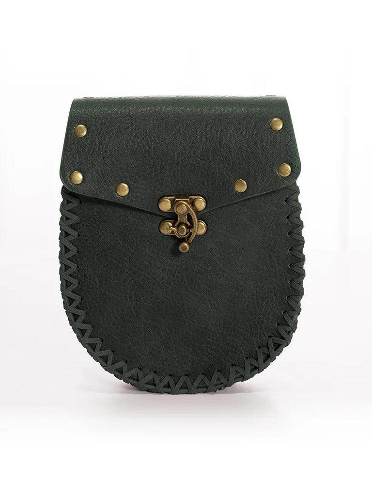 Unisex Renaissance Functional Leather Waist Belt with Bag SCARLET DARKNESS