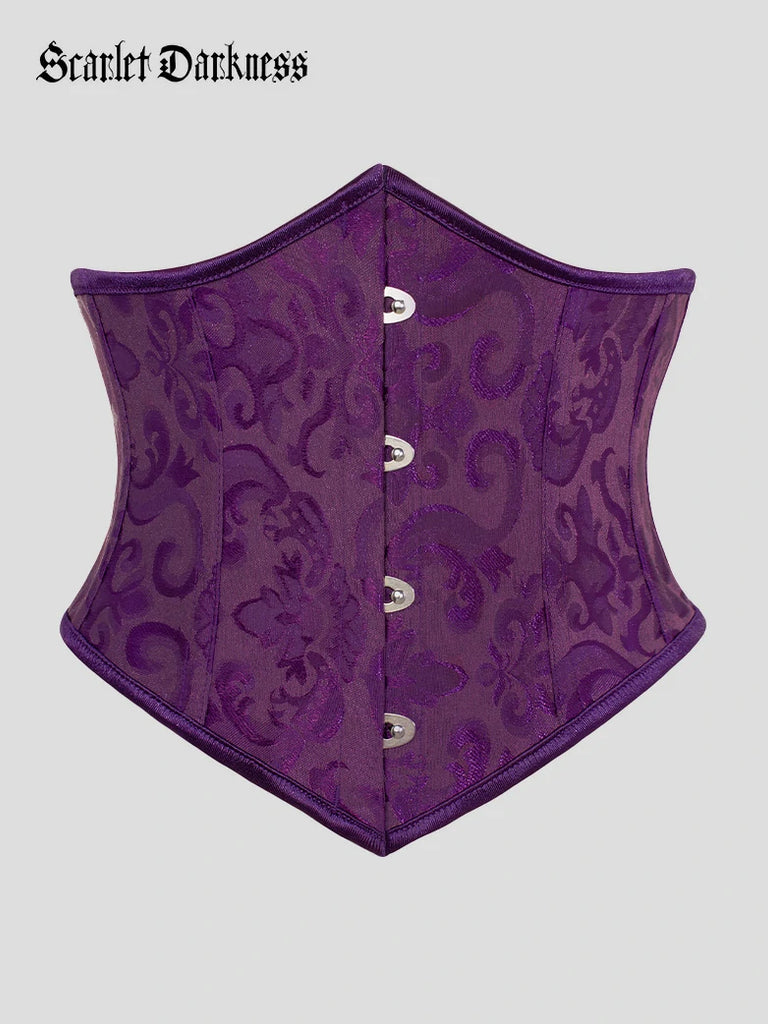 Scarlet Darkness Renaissance Waist Corset Cincher with Metal Hook Dark purple