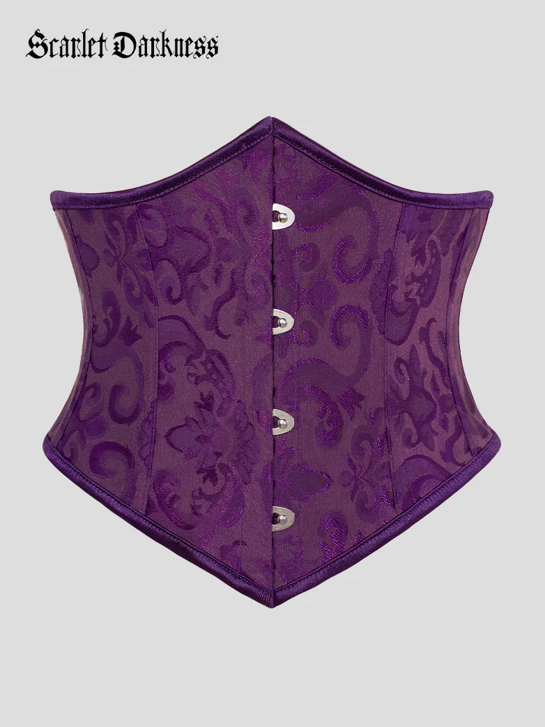 Corsetto Donna Scarlet Darkness Renaissance – Floreale Con Lacci, Cerniera E Ferretti, Scollatura Quadrata, Per Feste A Tema E Cosplay