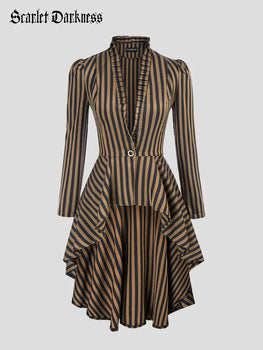Classic Steampunk Long Jacket Cloak Top Dress