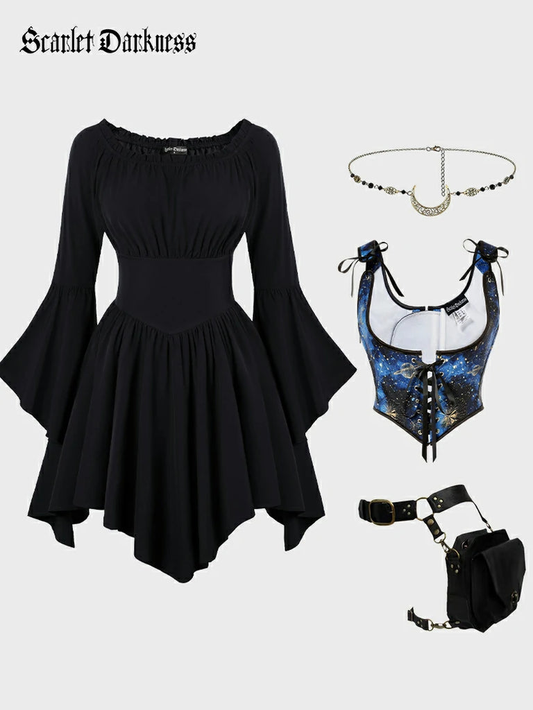 Scarlet Darkness Women Medieval Celtic Celestial Costume Scarlet Darkness Outfit 5