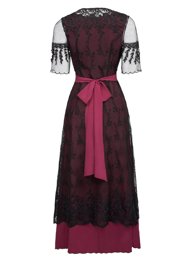 Titanic Tea Party Gown Antique Maxi Dress Scarlet Darkness