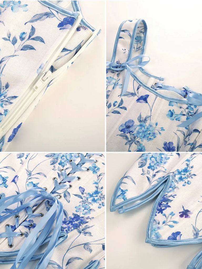 Scarlet Darkness Fairy Cottagecore Corset Victorian Lace-up Vest