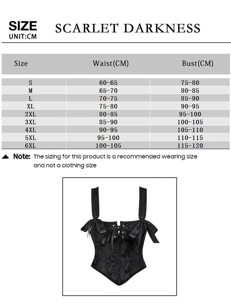 One-piece Collar Adjustable Jacquard Corset with Zip SCARLET DARKNESS