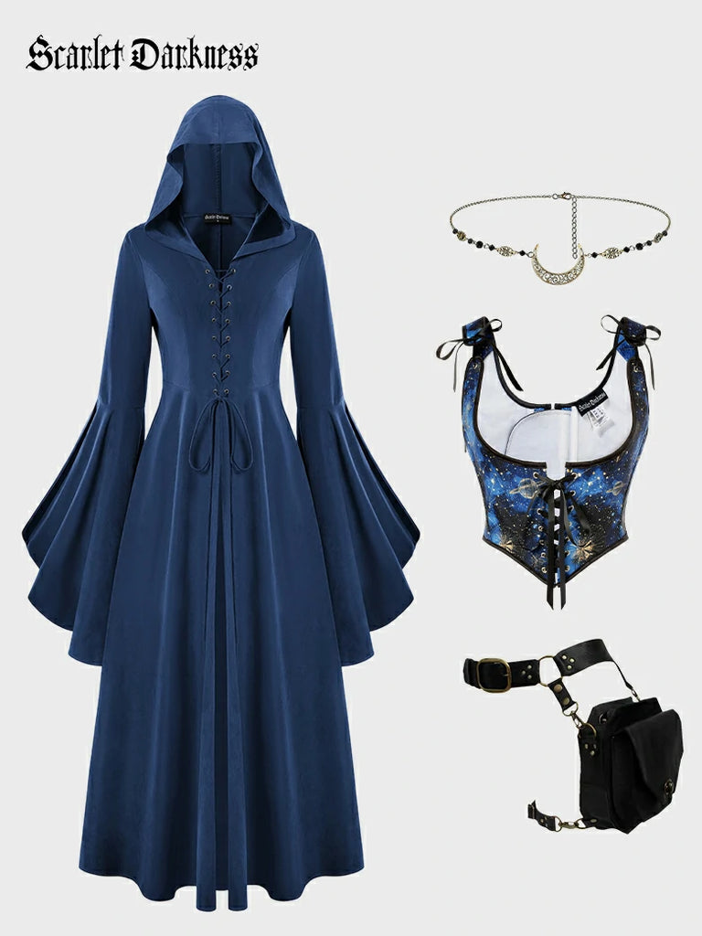 Scarlet Darkness Women Medieval Celtic Celestial Costume Scarlet Darkness Outfit 2