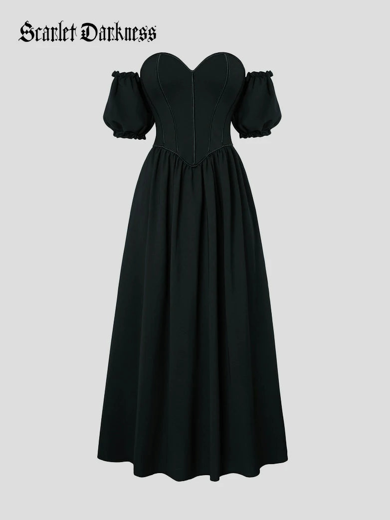 Scarlet Darkness Dameskorset-jurk met hoog-lage zoom, renaissance, maxi-jurk met off-shoulder-ontwerp, Abrikoos, XL Scarlet Darkness Dameskorset-jurk met hoog-lage zoom, renaissance, maxi-jurk met off-shoulder-ontwerp, Abrikoos, XL