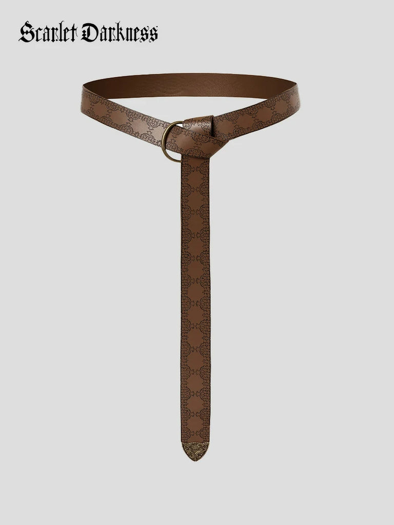 Scarlet Darkness Ren Faire Leather Belt 159*3.5cm O Ring Belt Set7
