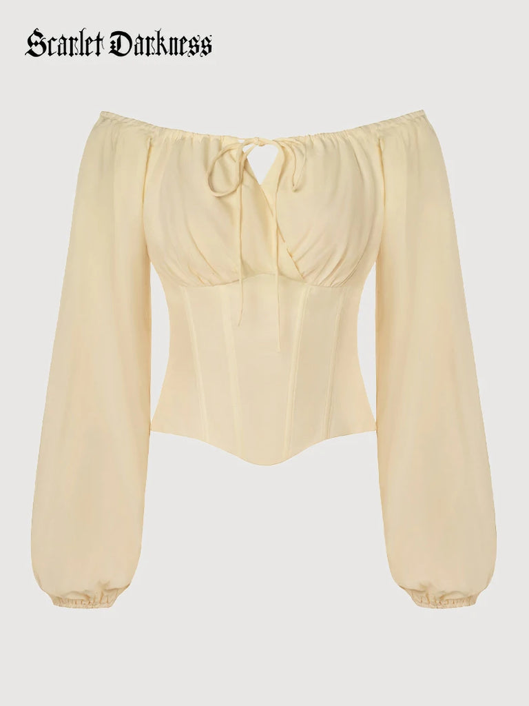 Scarlet Darkness Comfy Fairy Off Shoulder Boned Corset Tops