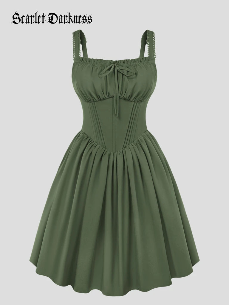 Women Victorian Summer A-Line Corset Sundress