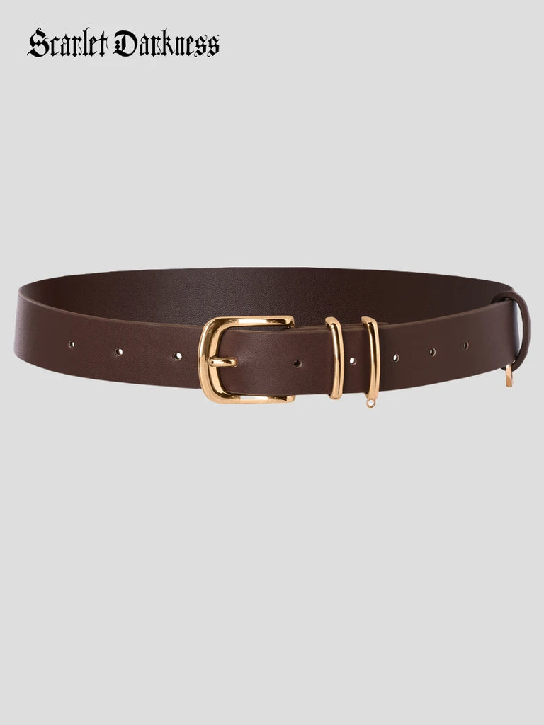 Scarlet Darkness Women Renaissance Chain Decorated Waist Leather Belt