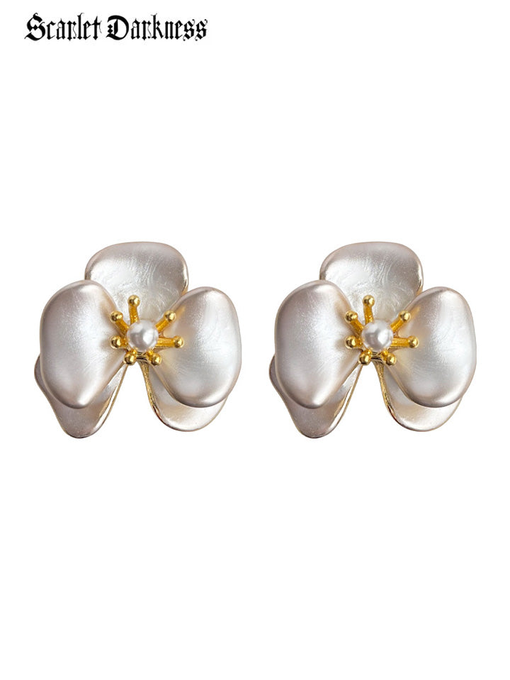 Scarlet Darkness New Phalaenopsis Orchid Flower Earrings for Garden Party 1