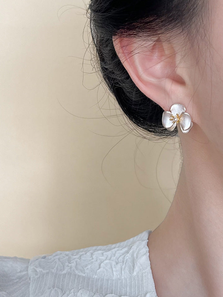 Scarlet Darkness New Phalaenopsis Orchid Flower Earrings for Garden Party