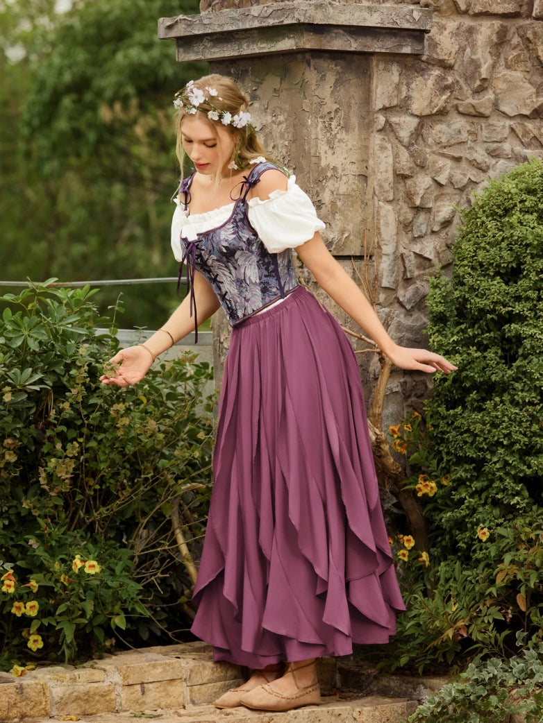 Scarlet Darkness Renaissance Faire Lace up Corset with Zip Adjustable