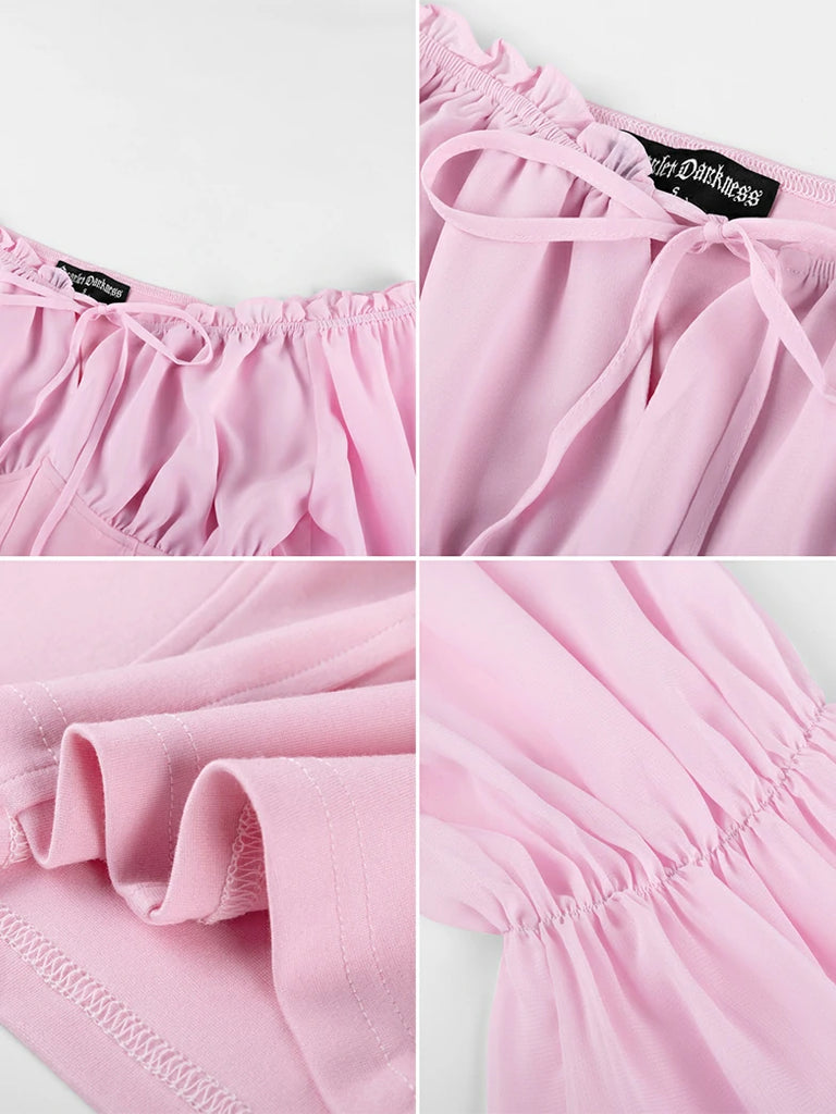 Scarlet Darkness Renaissance Fantasy Fairy Off-Shoulder Chiffon Blouse