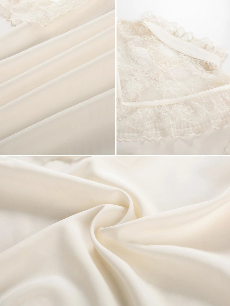 Scarlet Darkness Victorian Lace Patchwork Stand Collar Shirt Tops