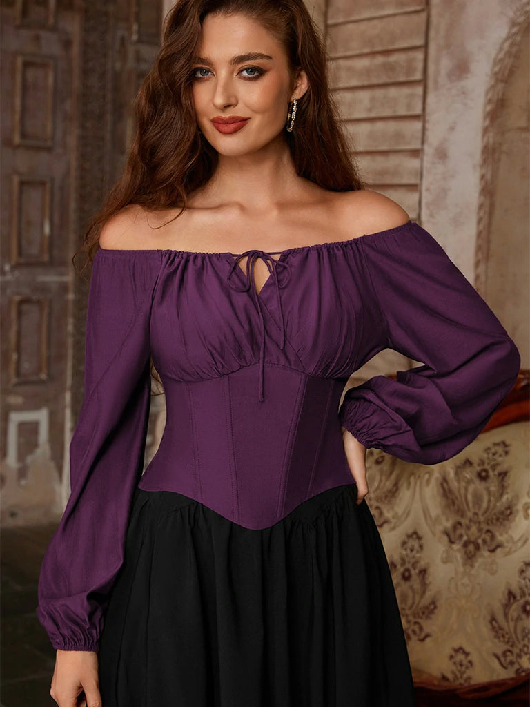 Scarlet Darkness Comfy Fairy Off Shoulder Boned Corset Tops