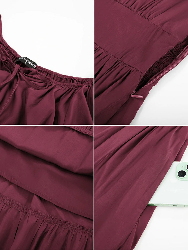 Scarlet Darkness Renaissance Off Shoulder Elastic Waist Maxi Dress