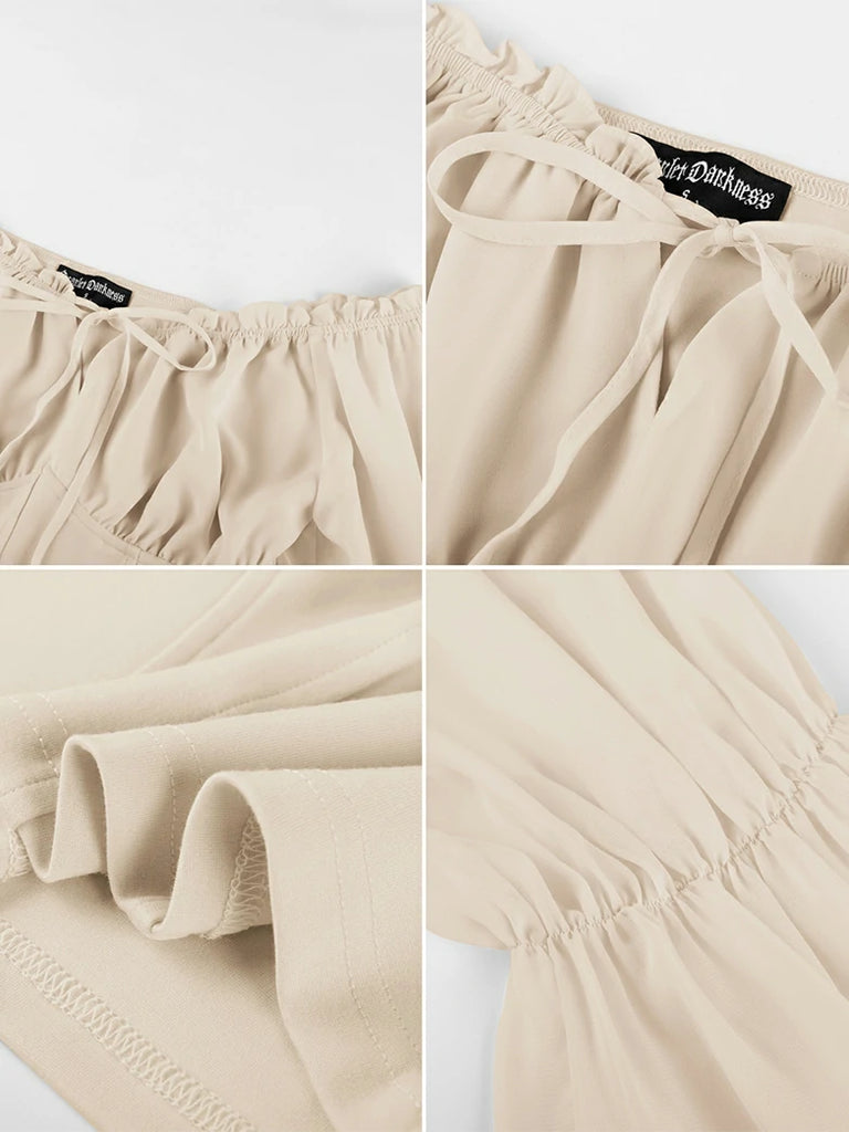 Scarlet Darkness Renaissance Fantasy Fairy Off-Shoulder Chiffon Blouse