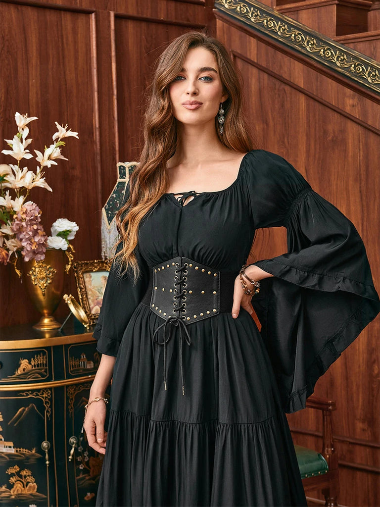 Scarlet Darkness Women Renaissance Stretchy Lace-up Waist Belt