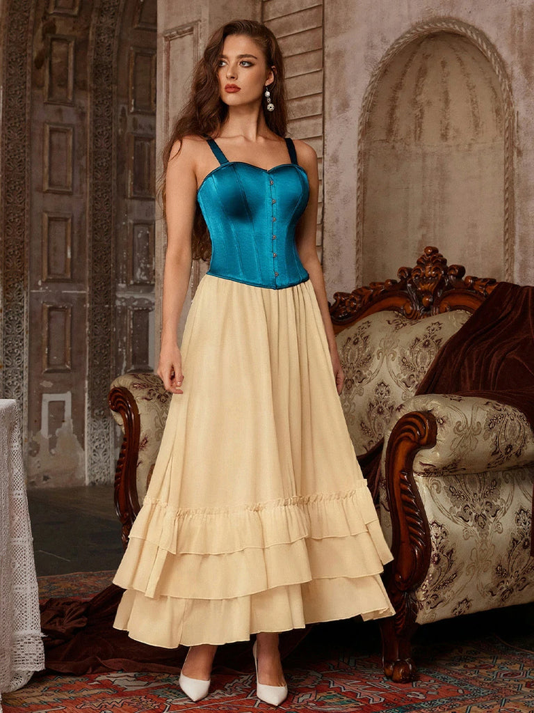 Scarlet Darkness Women Renaissance Tiered Swing Pocket Skirts