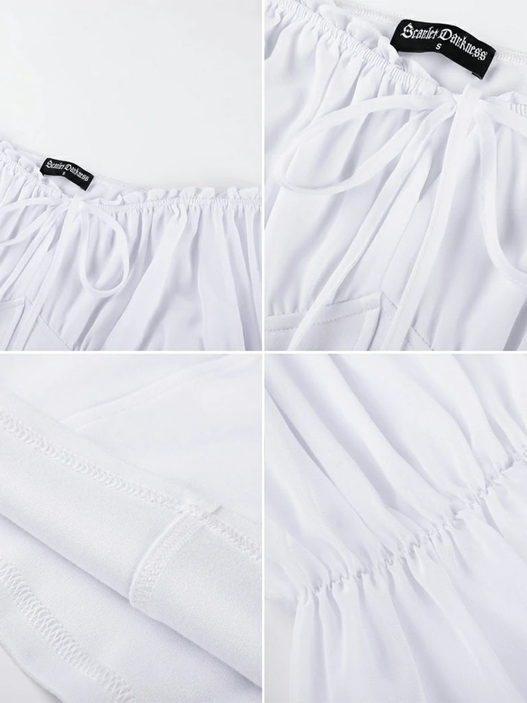 Scarlet Darkness Renaissance Fantasy Fairy Off-Shoulder Chiffon Blouse