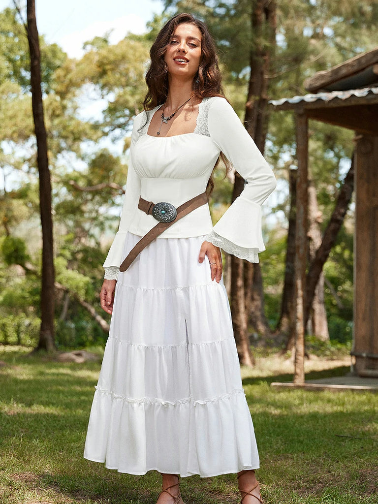 Scarlet Darkness Women 2025 Halloween Victorian Long Sleeve Shirts