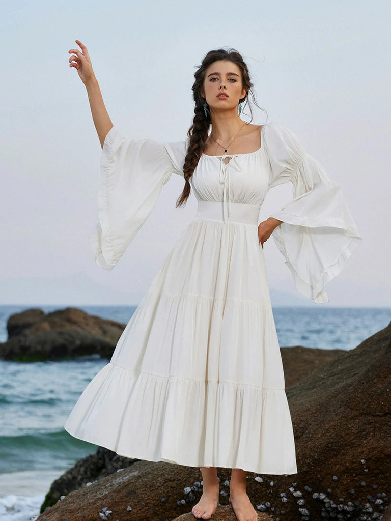 Scarlet Darkness Renaissance Off Shoulder Elastic Waist Maxi Dress