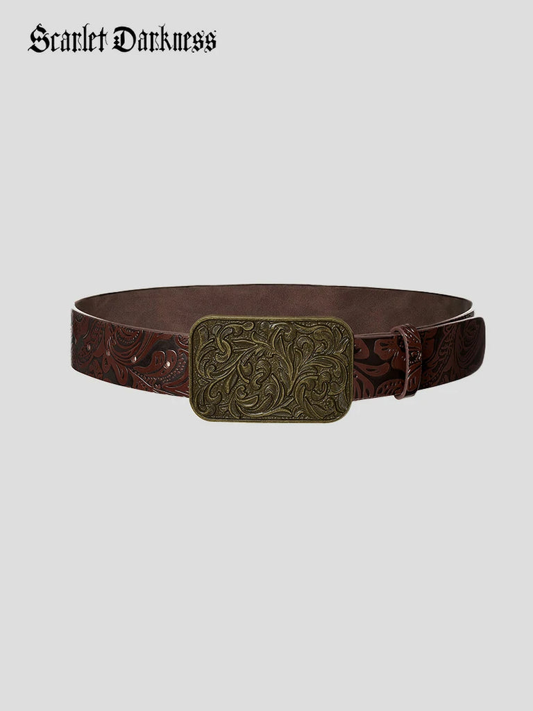 Scarlet Darkness Interchangeable Double Buckle Renaissance Waist Belt