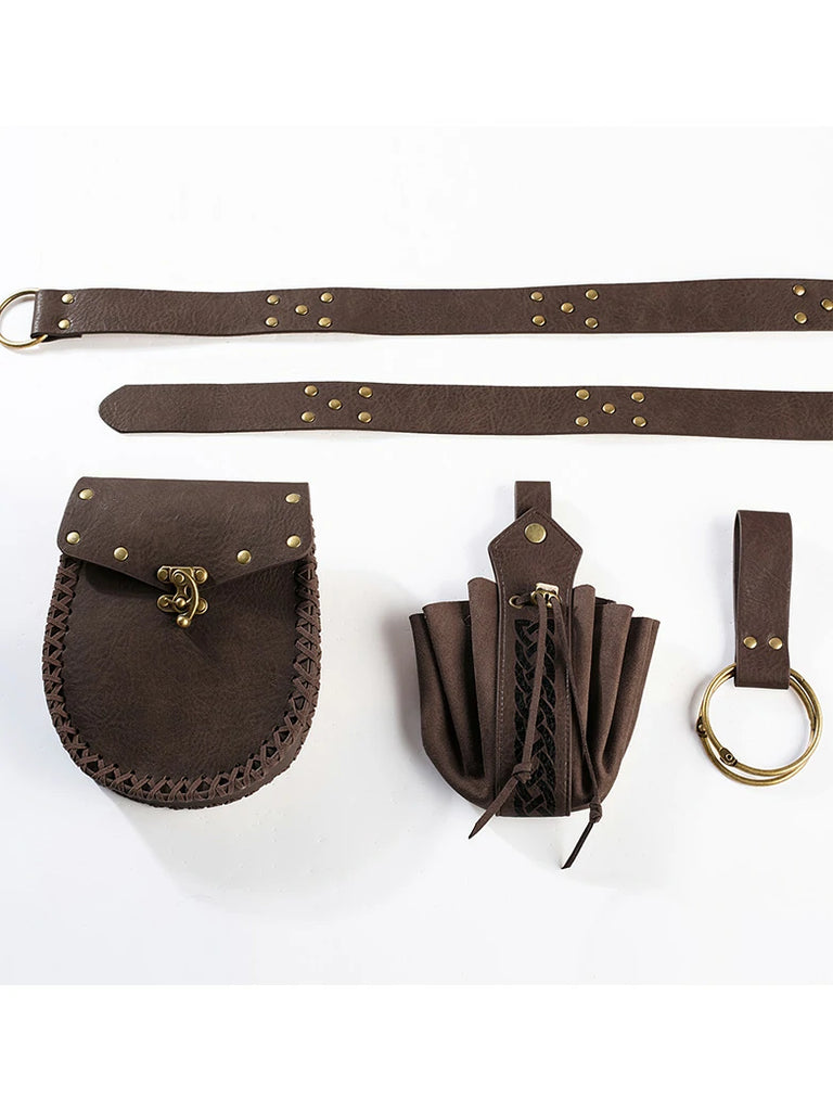 Scarlet Darkness 4 in 1 Practical Renaissance Waist Belt with Bag