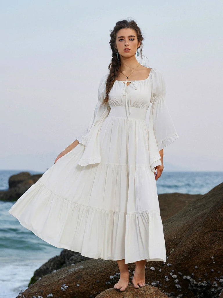 Scarlet Darkness Renaissance Off Shoulder Elastic Waist Maxi Dress