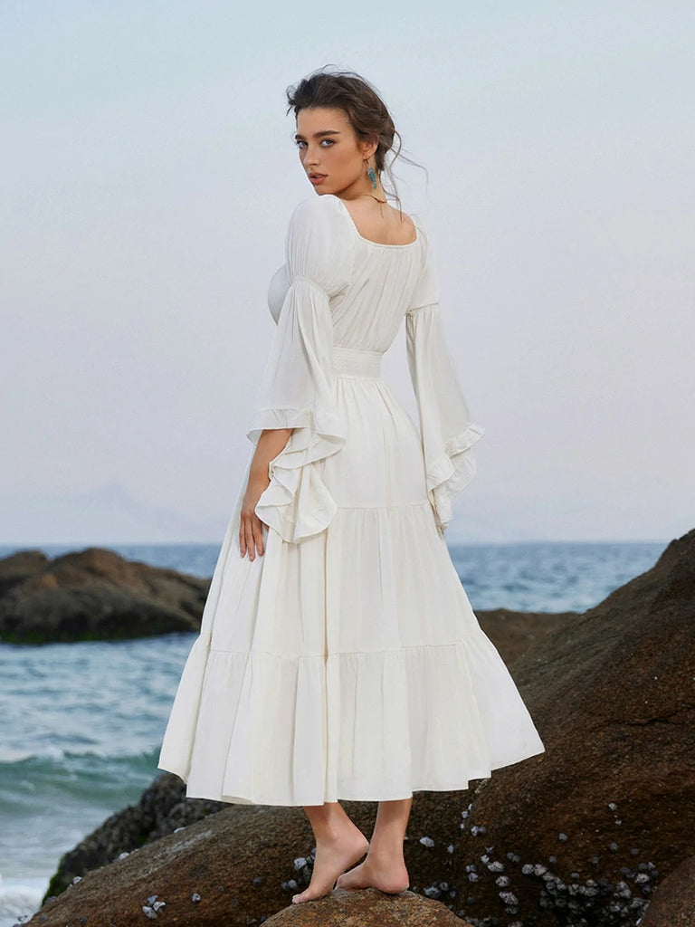 Scarlet Darkness Renaissance Off Shoulder Elastic Waist Maxi Dress