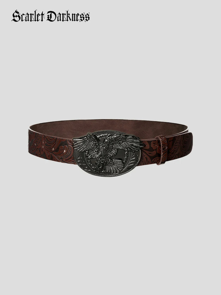 Scarlet Darkness Interchangeable Double Buckle Renaissance Waist Belt