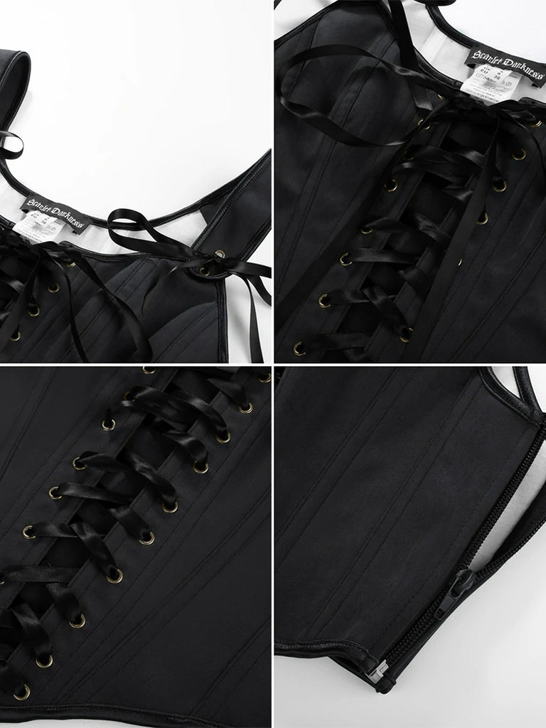 Scarlet Darkness Renaissance Costume Set Maxi Dress+Bones Corset