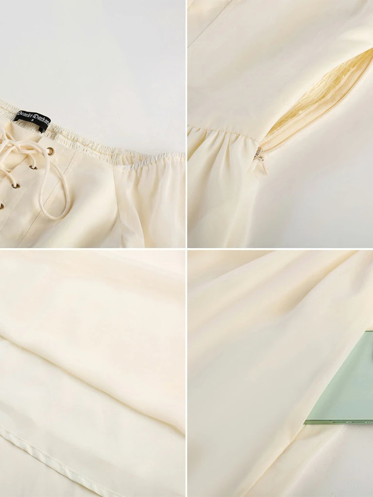 Scarlet Darkness Renaissance Corset Dress Contrast Slit Sleeve Pocket Dress