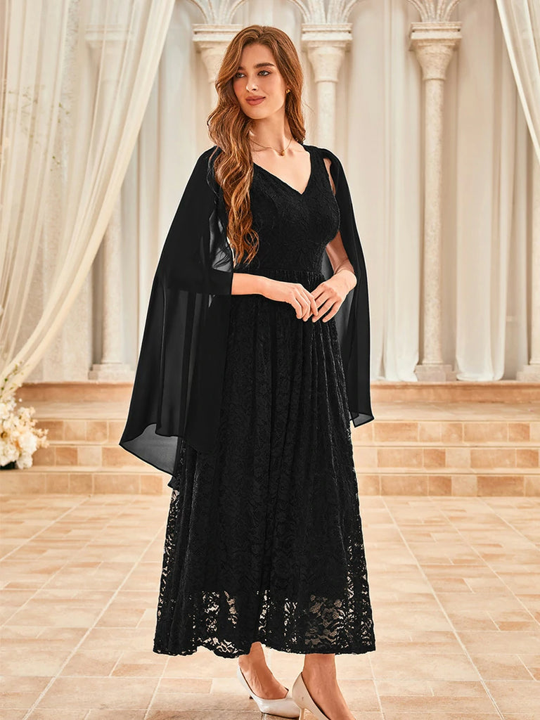 Scarlet Darkness VIctoria Gothic Chiffon Lace Slit Sleeve Party Dress