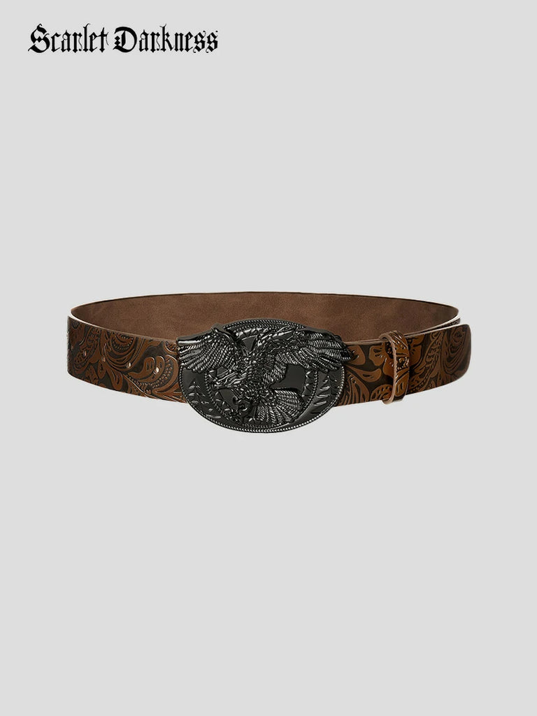 Scarlet Darkness Interchangeable Double Buckle Renaissance Waist Belt