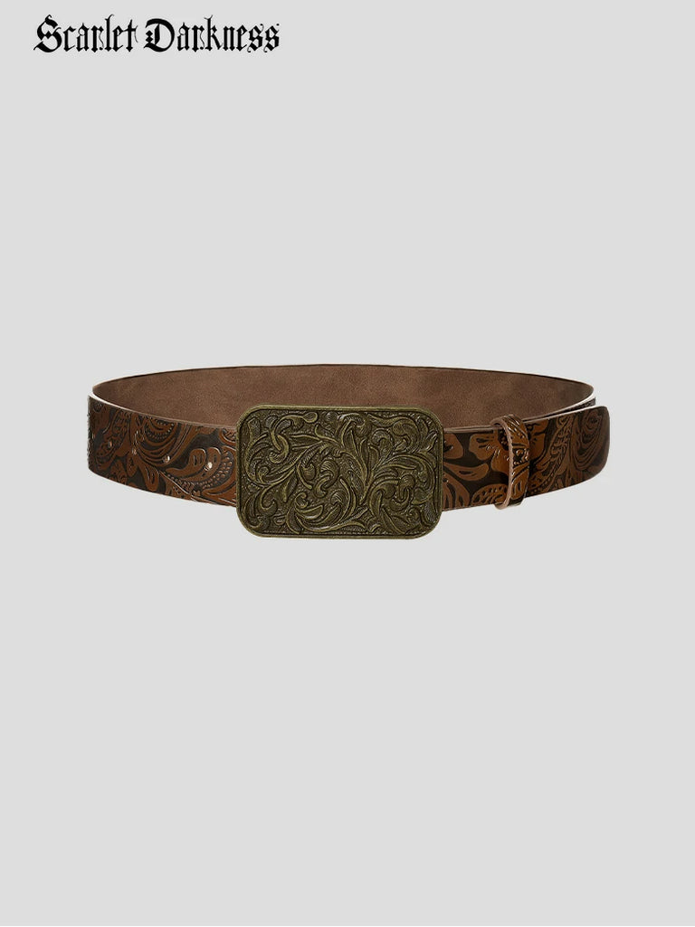 Scarlet Darkness Interchangeable Double Buckle Renaissance Waist Belt