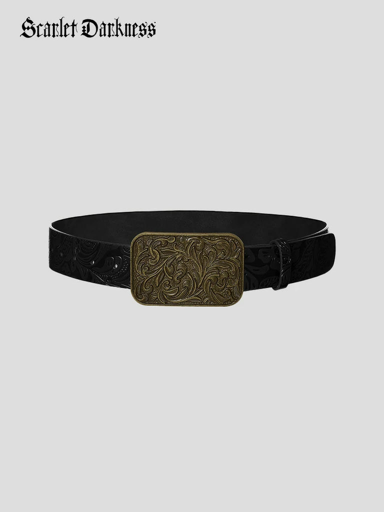 Scarlet Darkness Interchangeable Double Buckle Renaissance Waist Belt