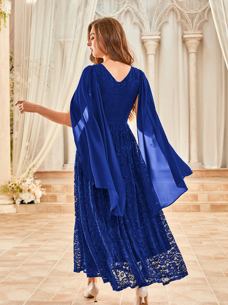 Scarlet Darkness VIctoria Gothic Chiffon Lace Slit Sleeve Party Dress