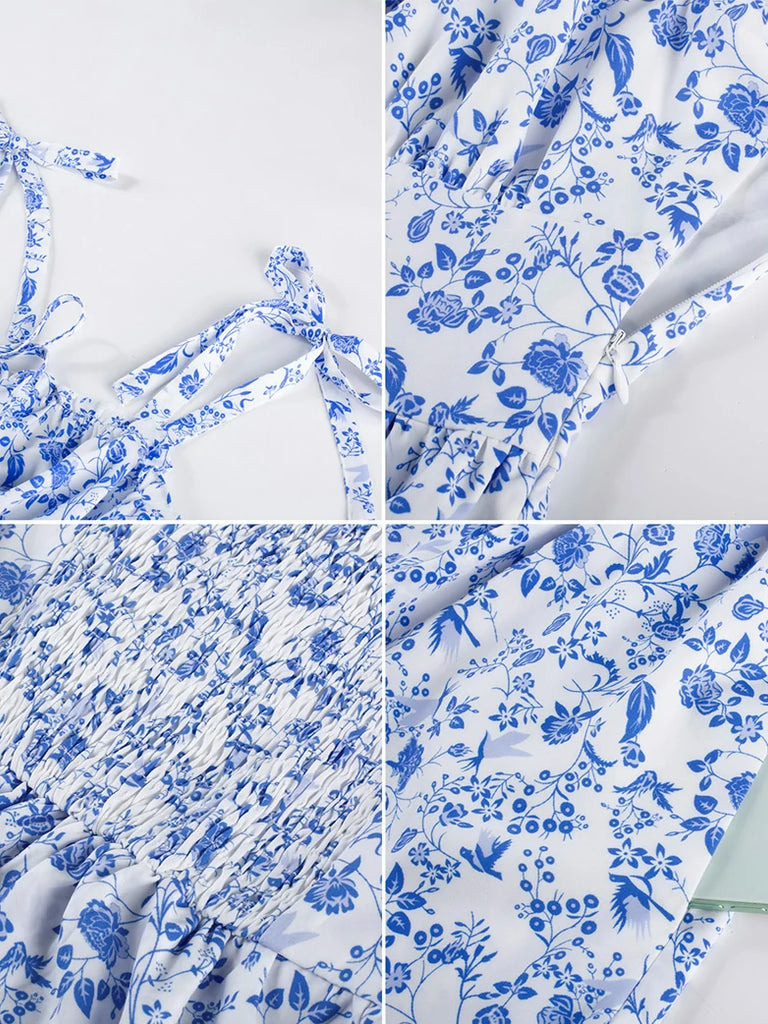 Scarlet Darkness Victoria Spring Ditsy Floral Fitted Dresses For Women