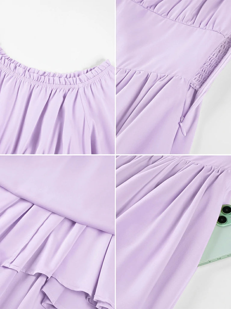 Scarlet Darkness Renaissance Irregular Hem Off Shoulder Pockets Dress