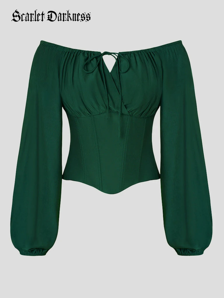 Scarlet Darkness Comfy Fairy Off Shoulder Boned Corset Tops