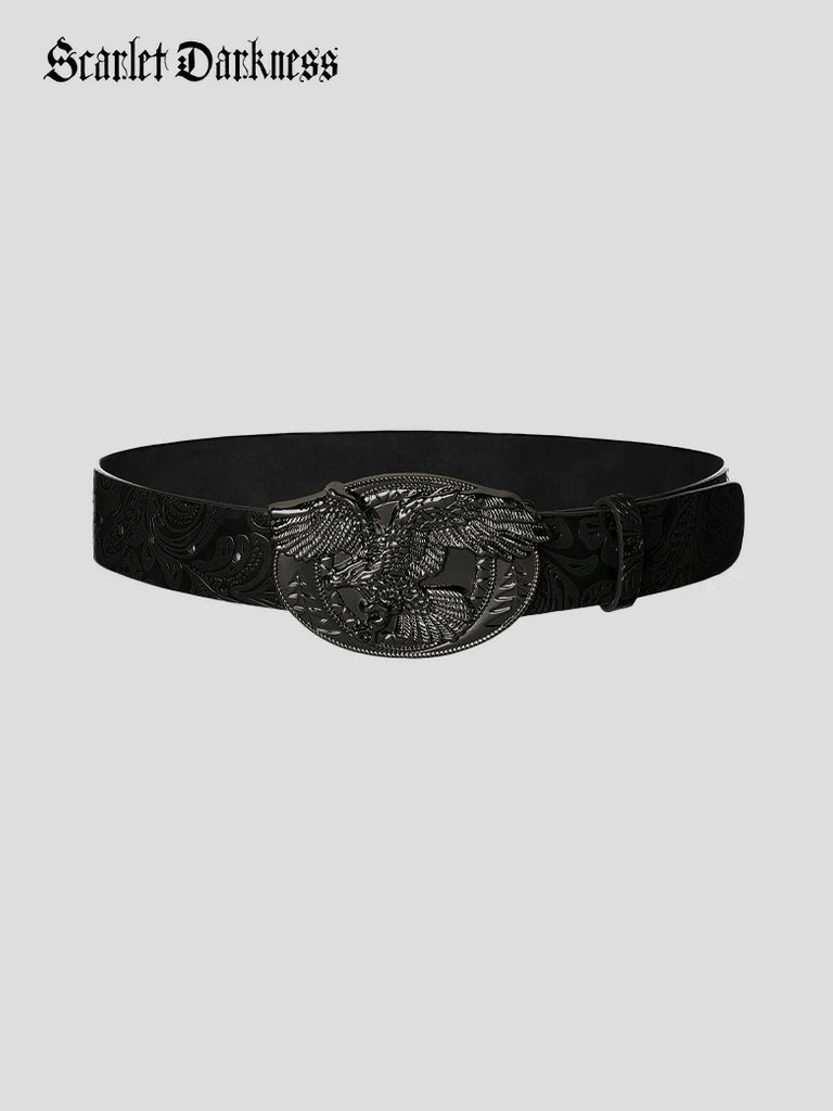 Scarlet Darkness Interchangeable Double Buckle Renaissance Waist Belt