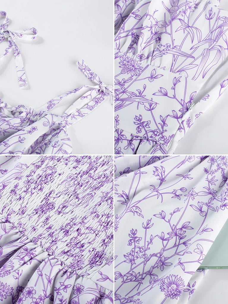 Scarlet Darkness Victoria Spring Ditsy Floral Fitted Dresses For Women