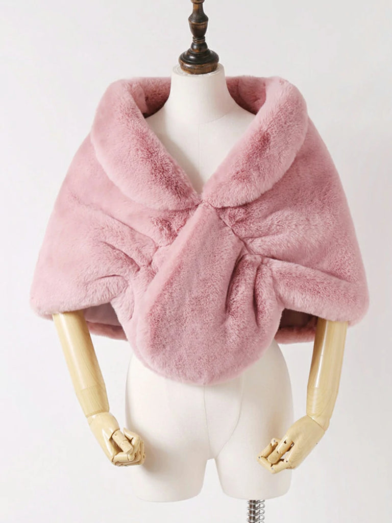 Scarlet Darkness 2025 Winter Soft Faux Fur Thick Shawl/Coats 3 145CM*40CM