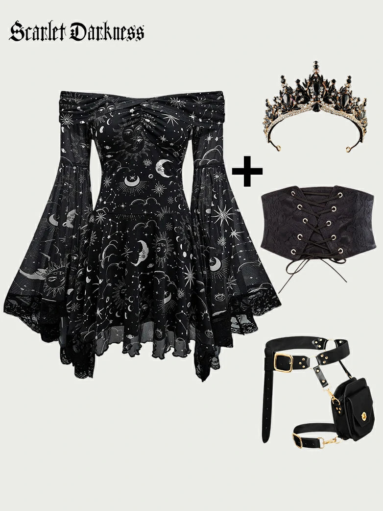 Scarlet Darkness layered Gothic fantasy outfit from the official catalog